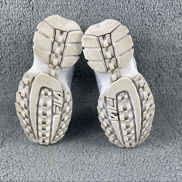 FILA SHOE SNEAKERS Disruptor 2 Multi‎ Womens 7 Lace Up Pull Tab White Blue Logo - Picture 8 of 12